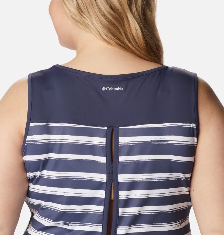 Women's Columbia Chill River Tanks Stripe | Plus Size CA-W681C